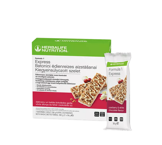 Herbalife F1 Kiegyensúlyozott Express Szelet Vörösáfonya és fehércsokoládé 7x56g
