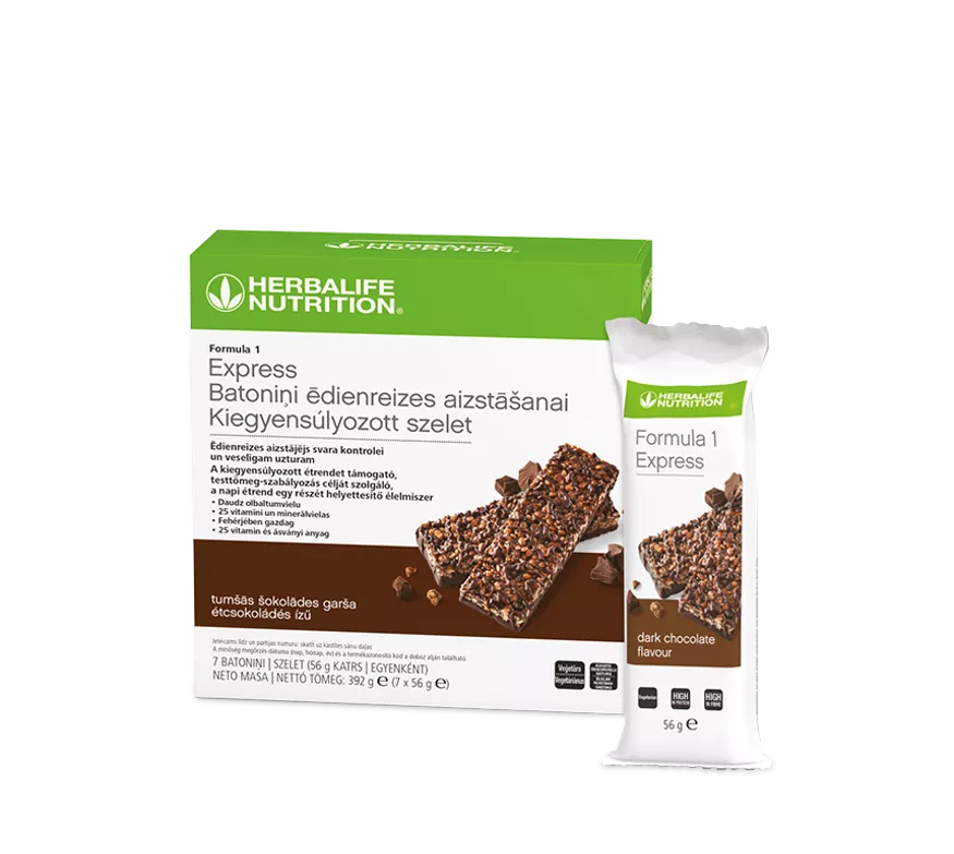 Herbalife F1 Kiegyensúlyozott Express Szelet étcsokoládés 7x56g